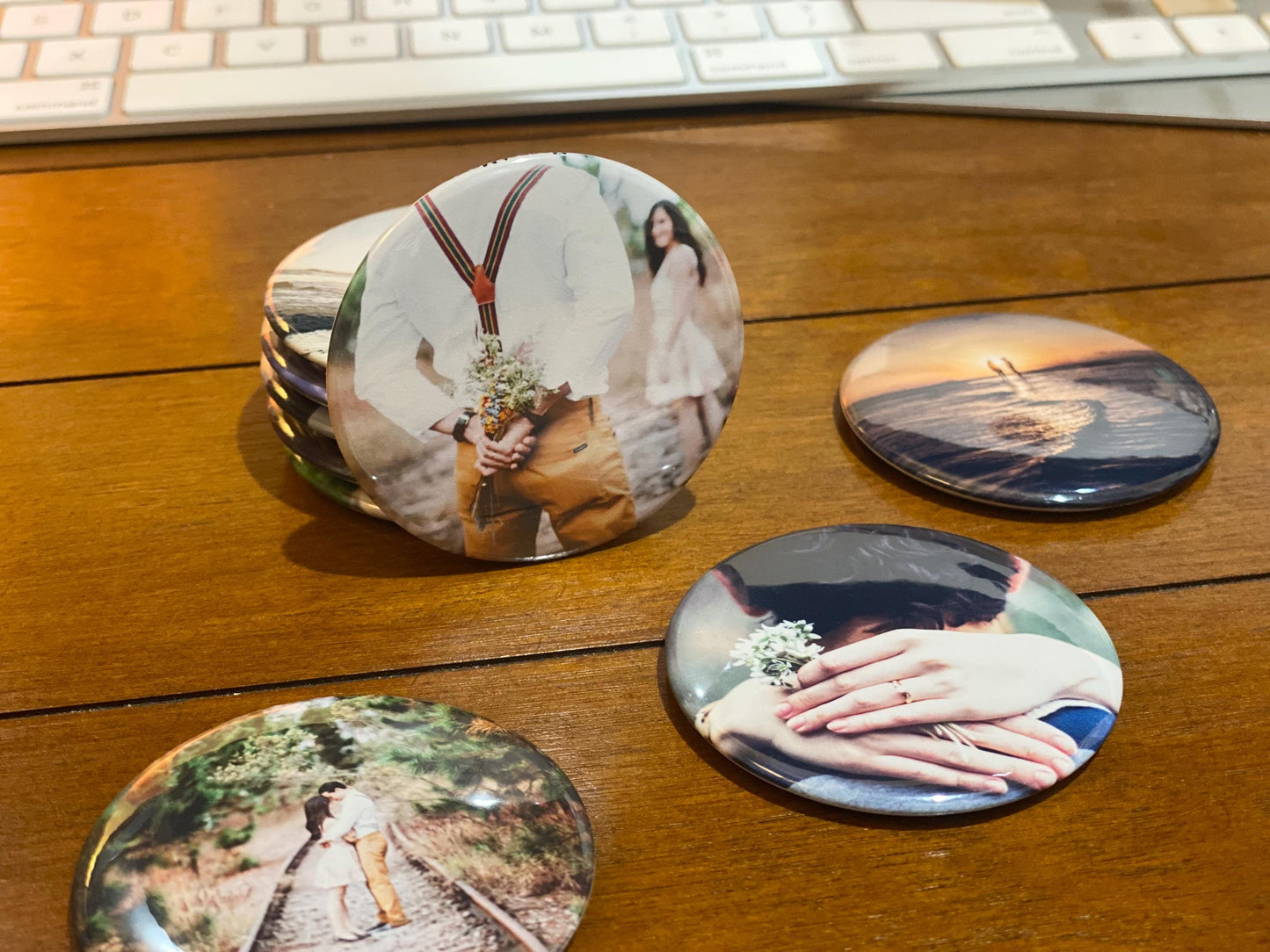 Set of 9 Custom round photo magnets, gifts for her, gifts for him, anniversary, baby shower, wedding, keepsake gifts, logo magnets, personalized gift