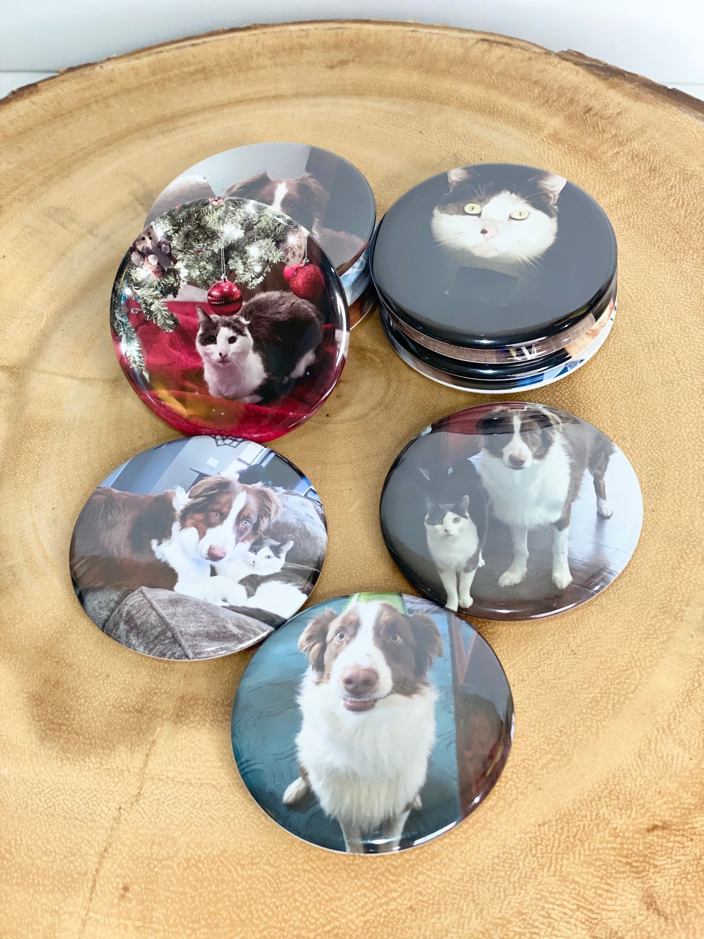 Set of 9 Custom round photo magnets, gifts for her, gifts for him, anniversary, baby shower, wedding, keepsake gifts, logo magnets, personalized gift
