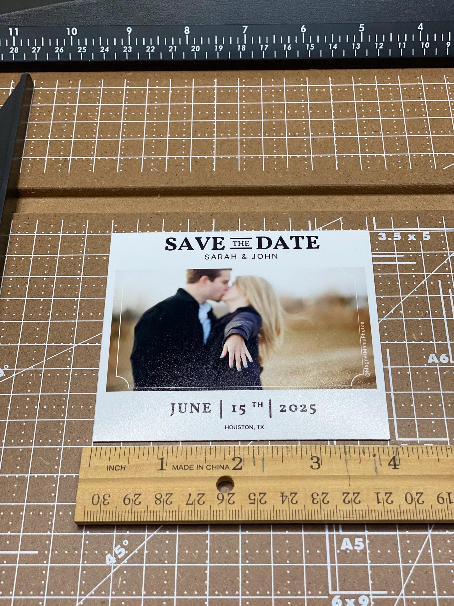 Flexible Vinyl Save the Date Magnets | 4" x 3.5" Custom Wedding Magnet | Photo + Text Personalized | Bulk Orders Available I Wedding Favor